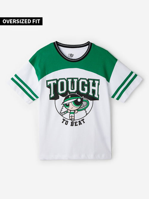 The Powerpuff Girls: Fighter Girls Cotton Oversized T-Shirts (2-8 Yrs)