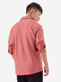 Textured Shirt: Coral Sand Men Textured Shirts