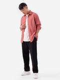 Textured Shirt: Coral Sand Men Textured Shirts