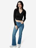Essential Solids: Black Women Cropped Polos
