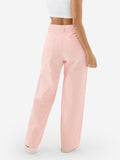 Corduroy Pants: Peachy Pink Women Straight Pants