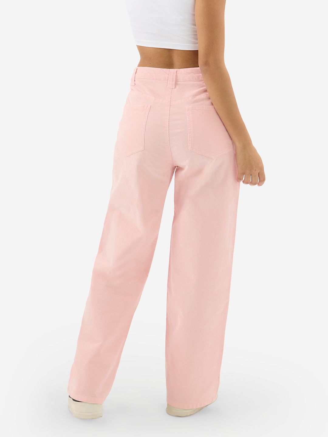 Corduroy Pants: Peachy Pink Women Straight Pants