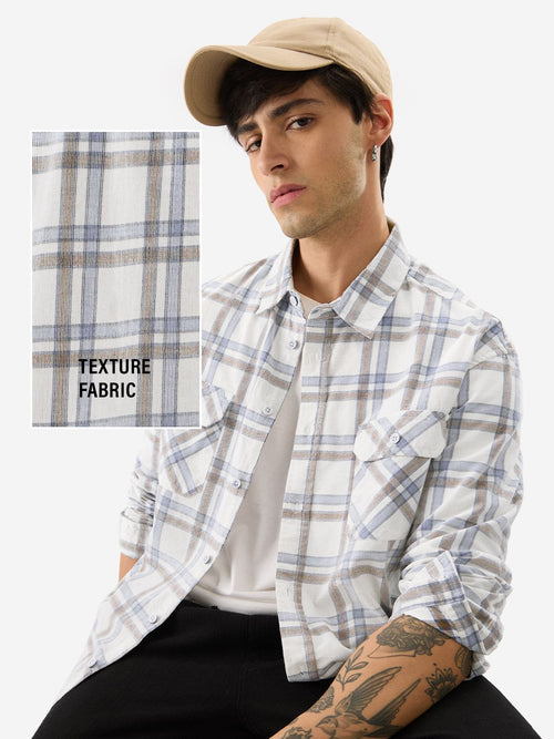 Plaid: Glacier Men Textured Shirts