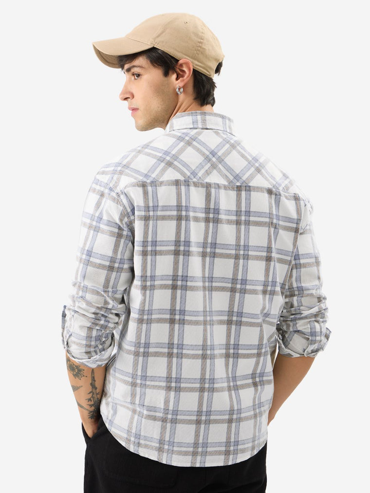 Plaid: Glacier Men Textured Shirts