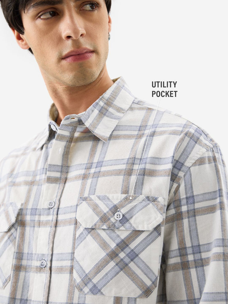 Plaid: Glacier Men Textured Shirts