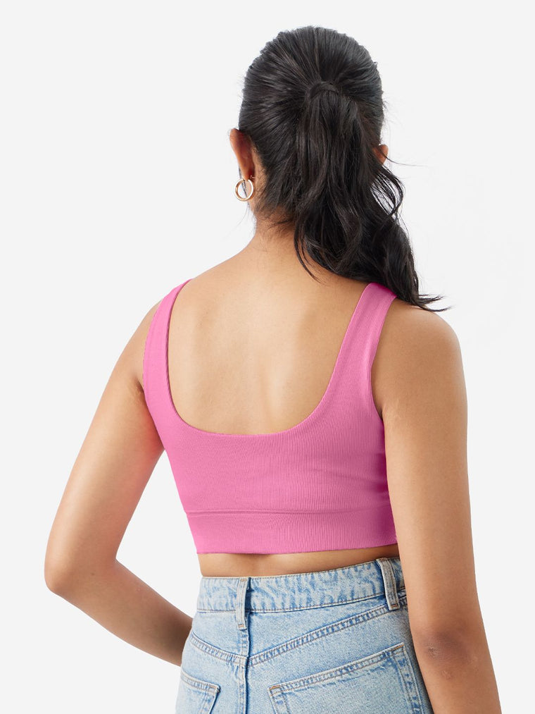 Flamingo Pink Bralette Top Women Bralette