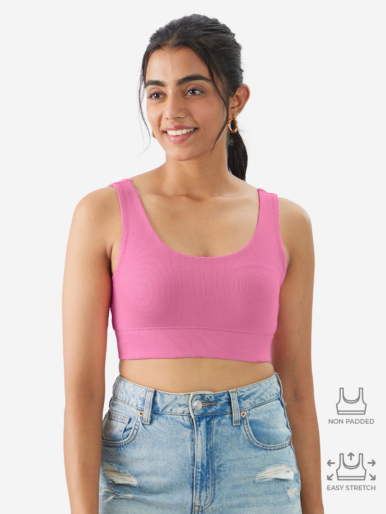 Flamingo Pink Bralette Top Women Bralette