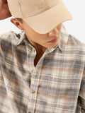 Plaid: Chestnut Men Textured Shirts