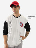 Tom & Jerry: Striped Oversized Full Sleeve T-Shirts