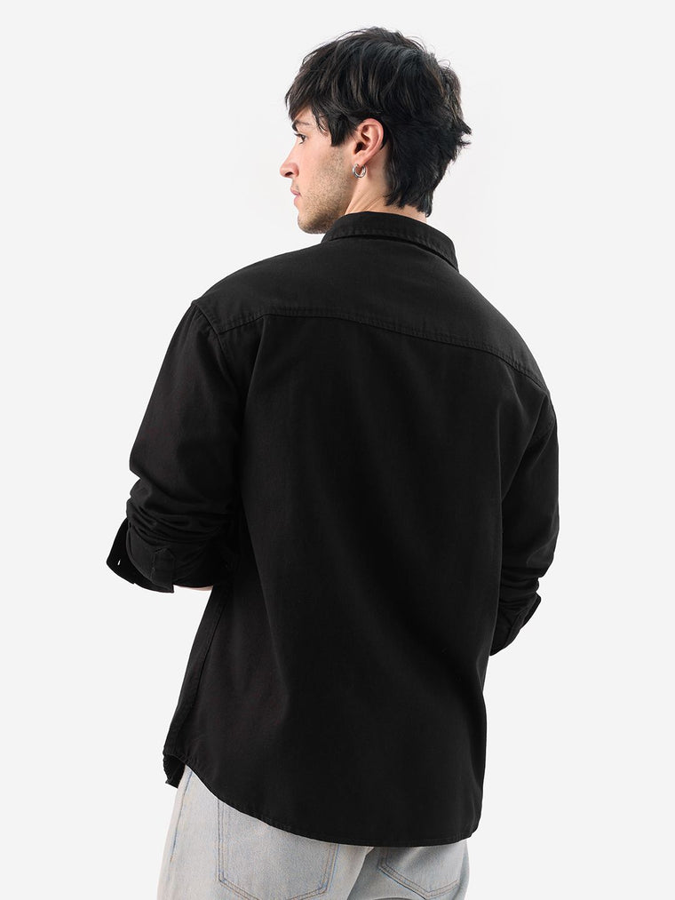 Solids: Mystic Black Men Utility Shirts