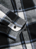 Plaids: Black, White Men Relaxed Shirts