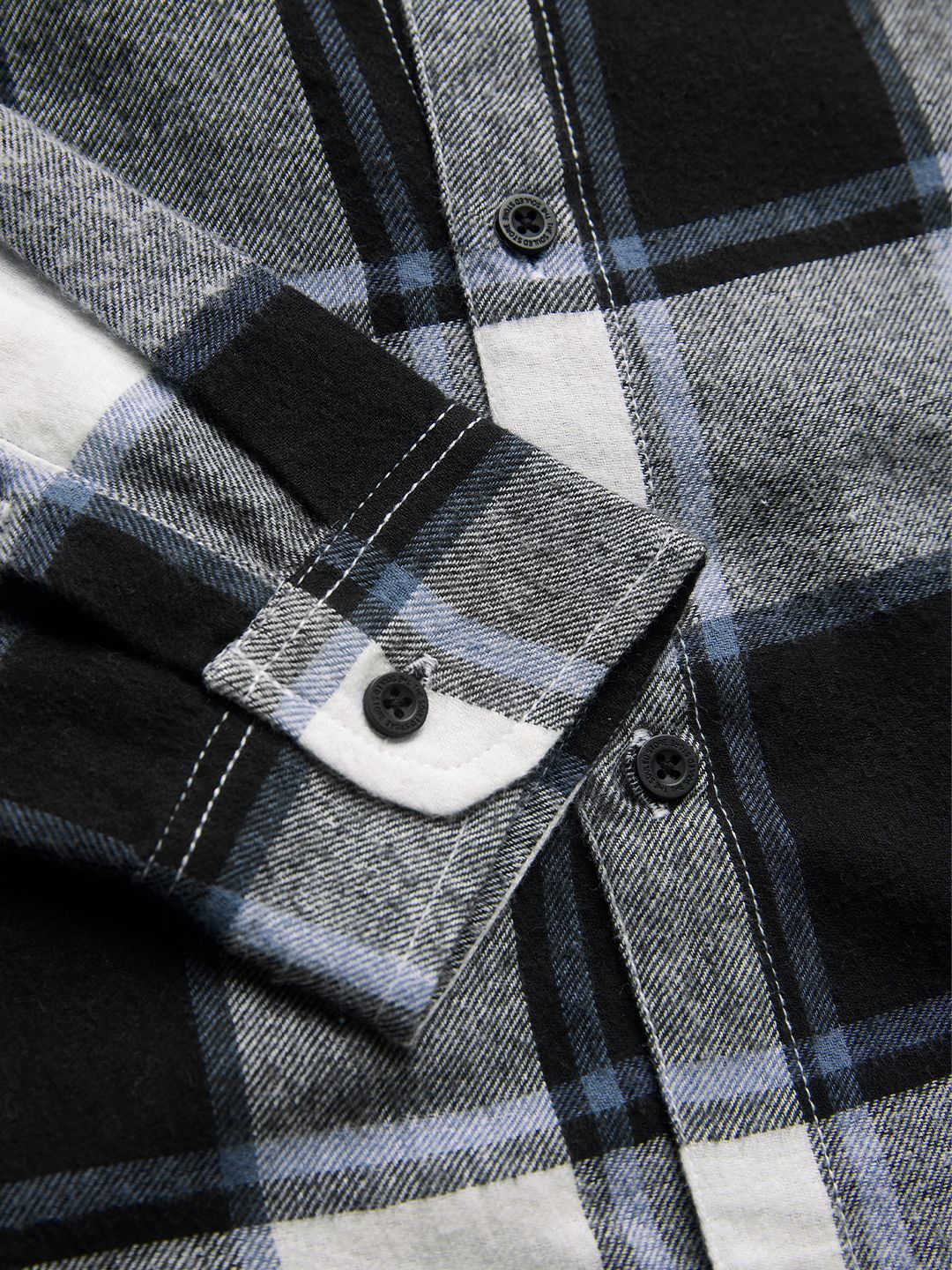 Plaids: Black, White Men Relaxed Shirts