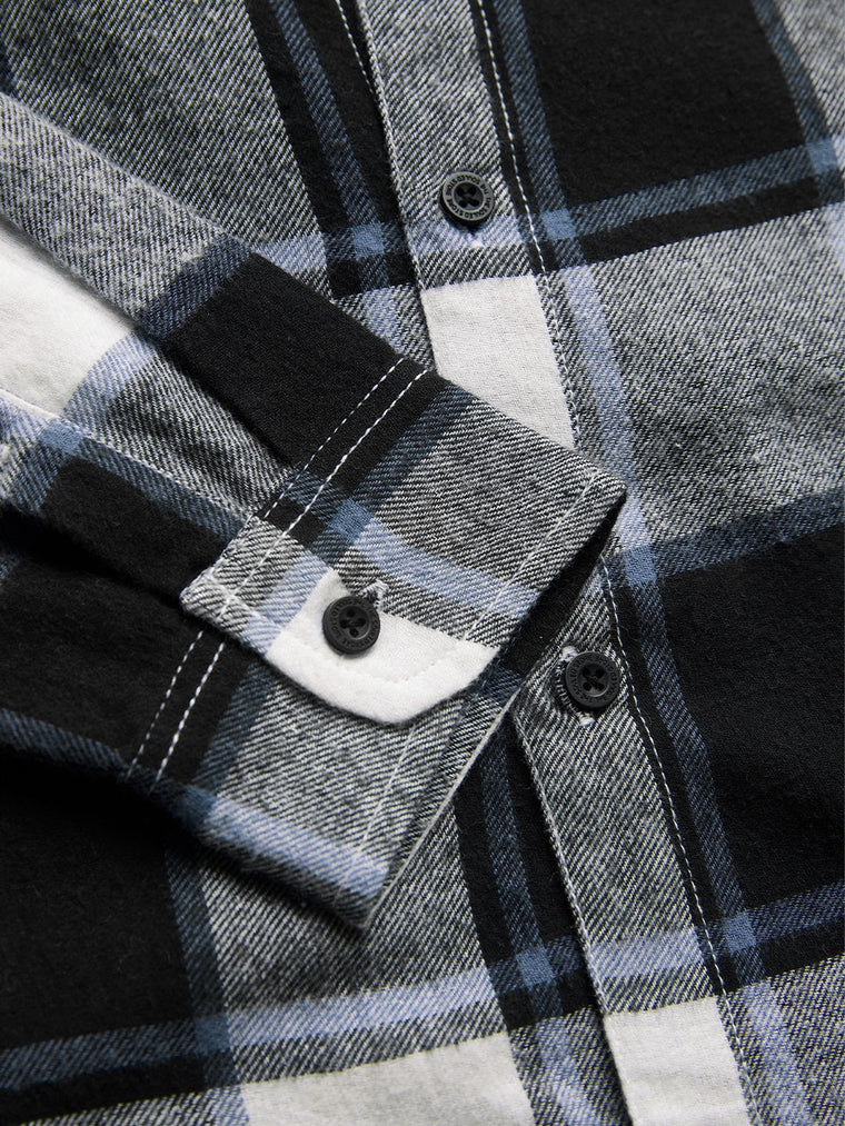 Plaids: Black, White Men Relaxed Shirts