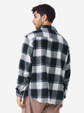 Plaids: Black, White Men Relaxed Shirts