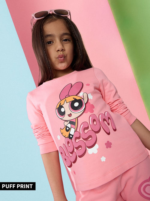 Powerpuff Girls: Girl Power Blossom Girls Cotton Full Sleeve T-Shirts (2-8 Yrs)