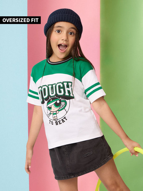 The Powerpuff Girls: Fighter Girls Cotton Oversized T-Shirts (2-8 Yrs)