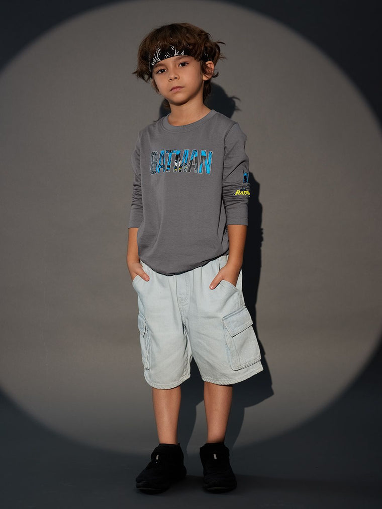 Batman: In Action Boys Cotton Full Sleeve T-Shirts (2-8 Yrs)