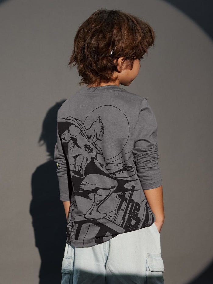 Batman: In Action Boys Cotton Full Sleeve T-Shirts (2-8 Yrs)