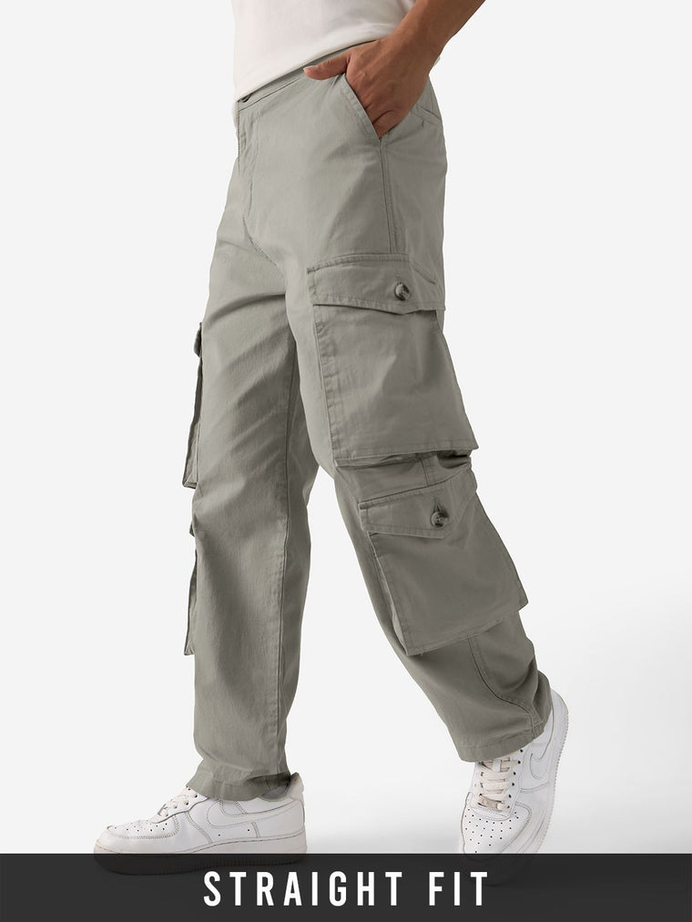 Solids: Dark Grey Men Cargo Pants