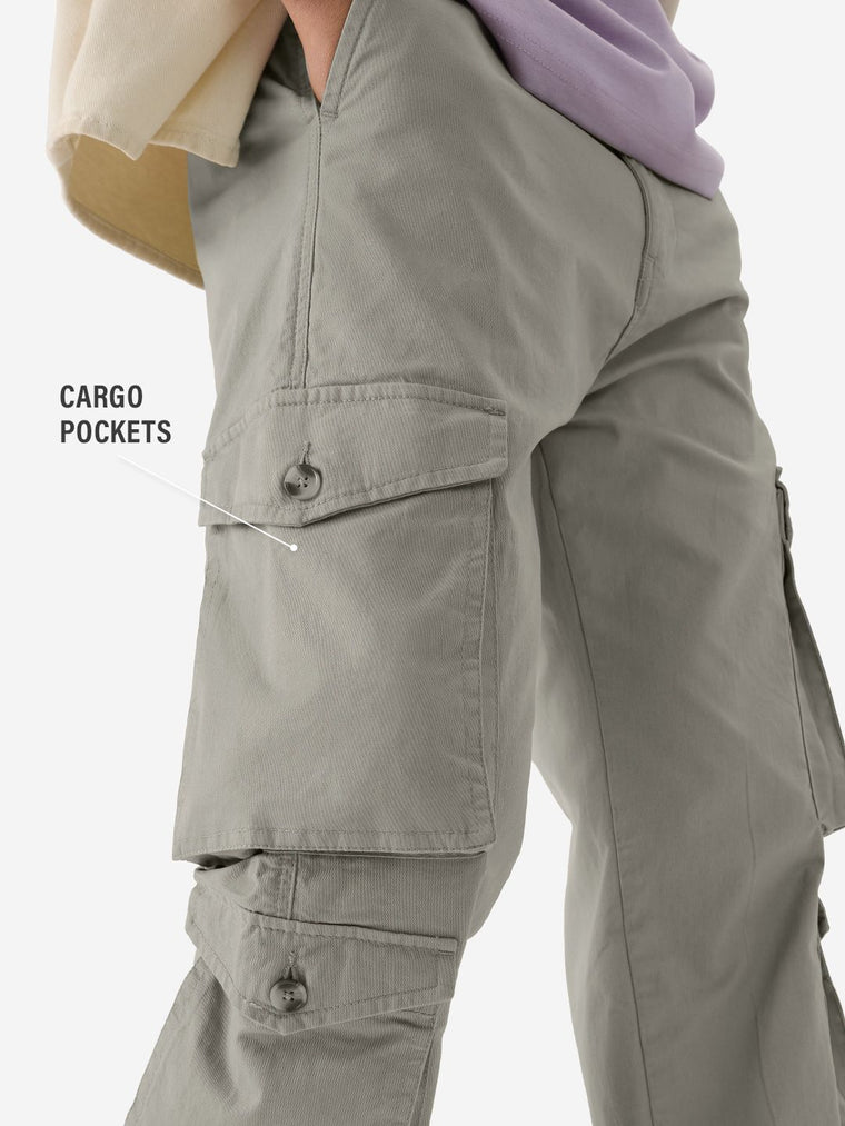 Solids: Dark Grey Men Cargo Pants