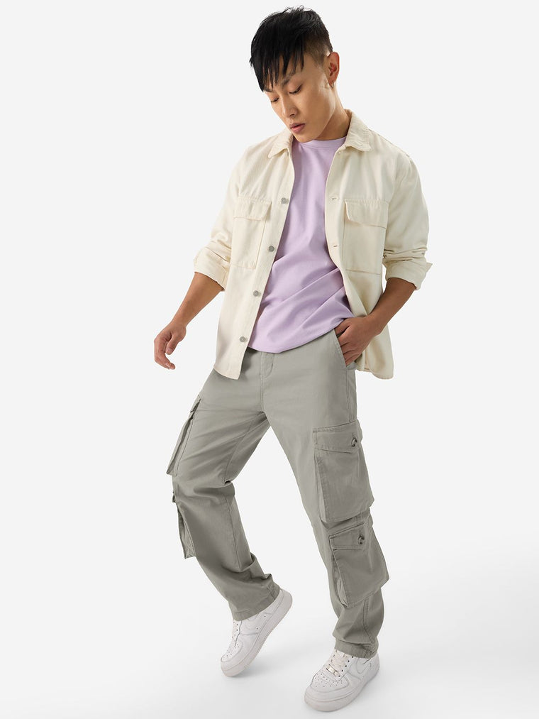 Solids: Dark Grey Men Cargo Pants