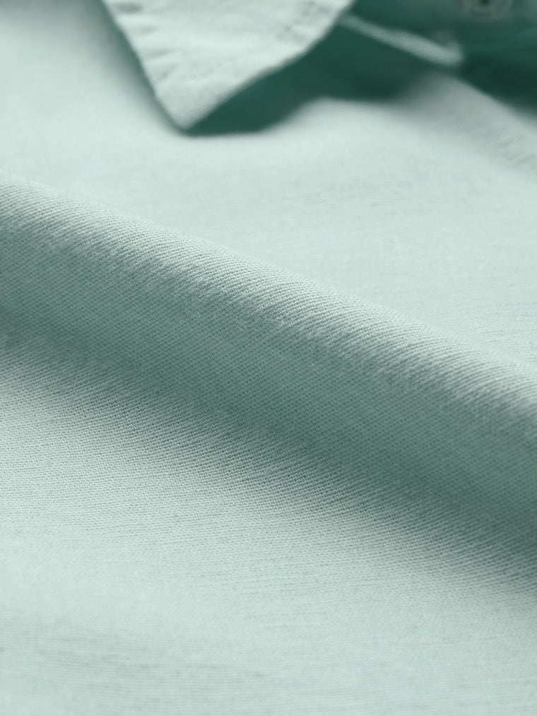 Cotton Linen: Ocean Blue Cotton Linen Shirts