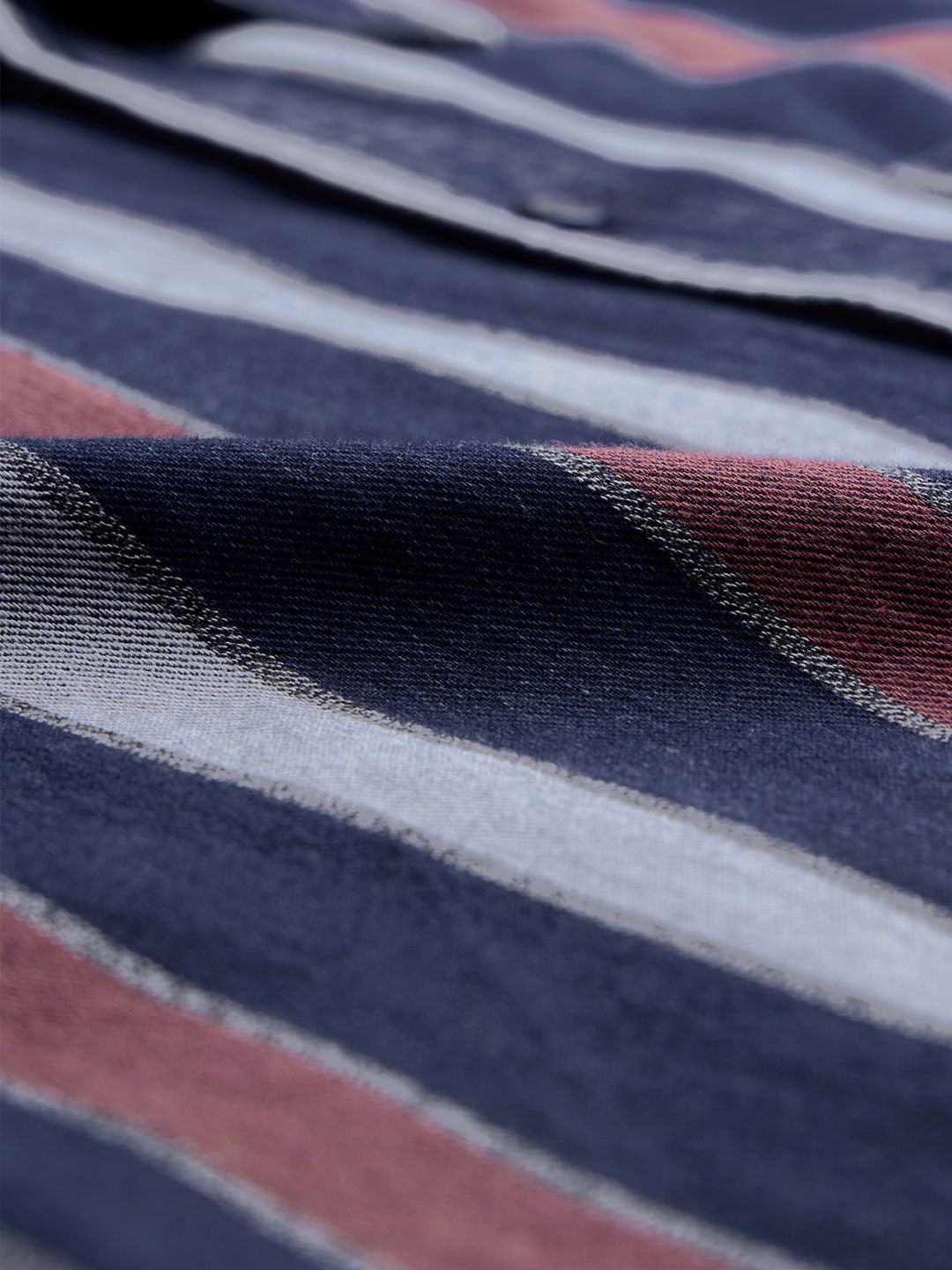 Stripes: Blue, Rust Red Men Relaxed Shirts