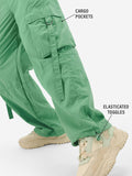 Parachute Pants: Kelly Green Women Baggy Pants