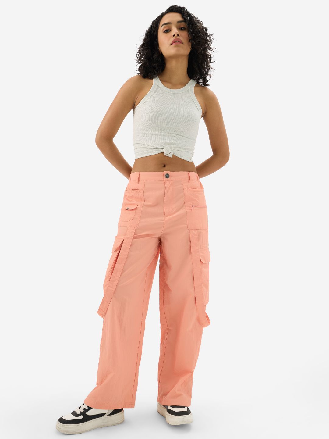 Parachute Pants: Coral Women Straight Pants