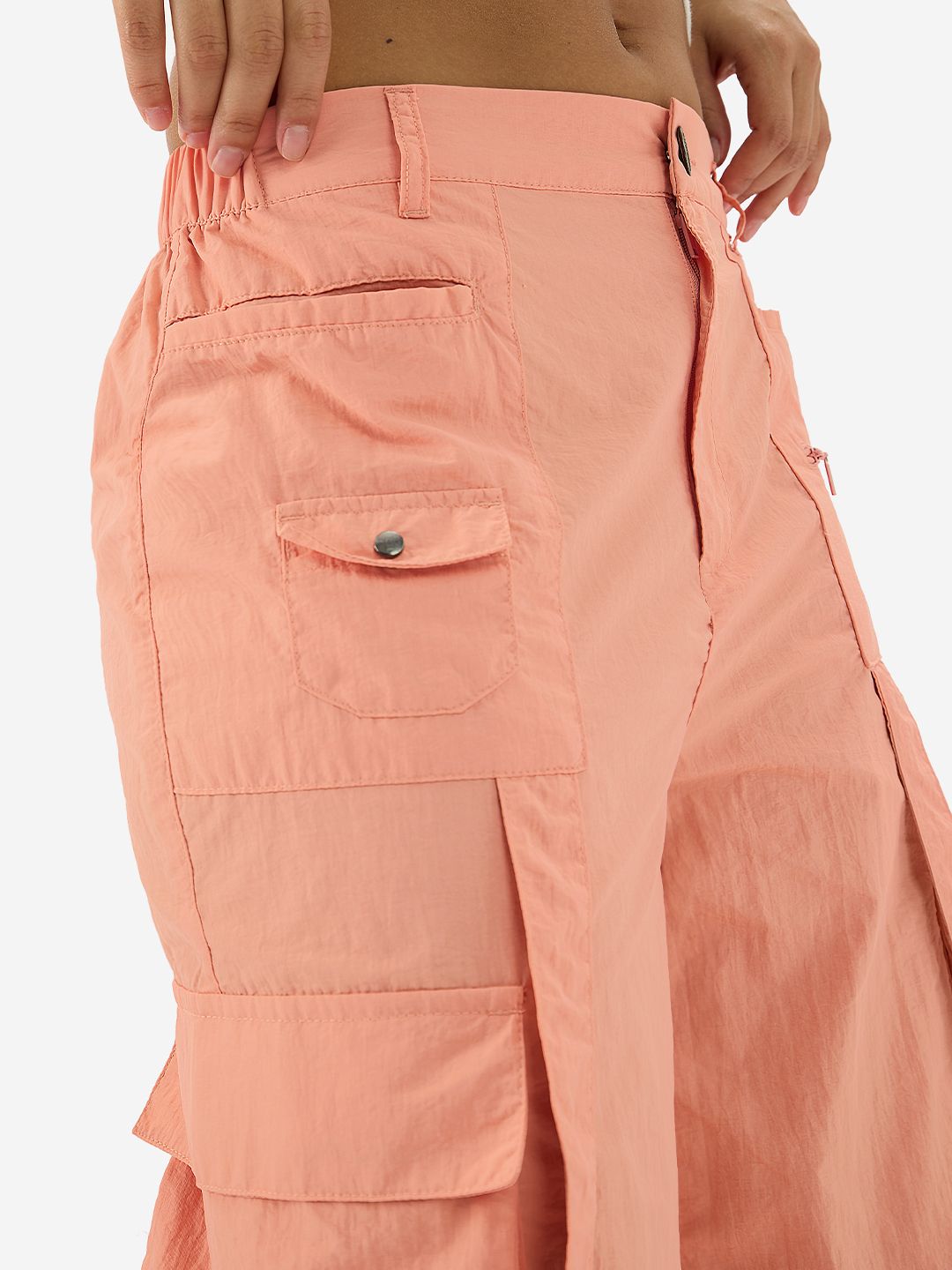 Parachute Pants: Coral Women Straight Pants