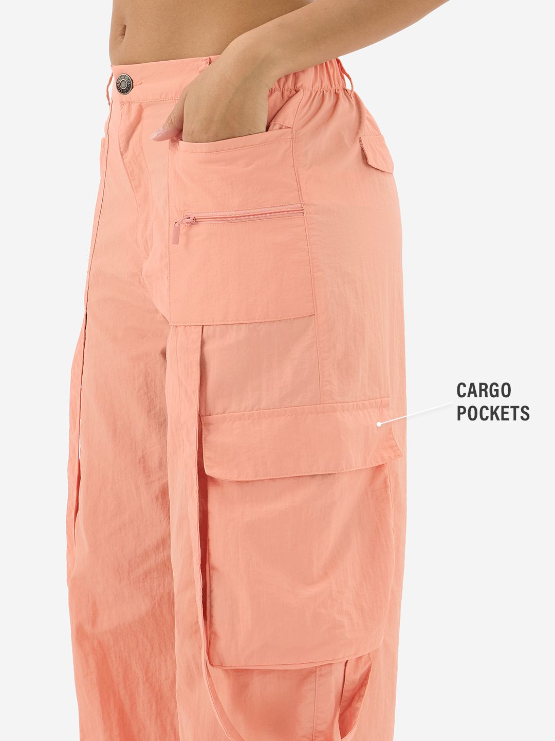 Parachute Pants: Coral Women Straight Pants