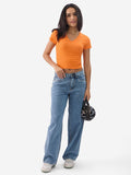 Essential Solids: Blazing Orange Women Knit Tops