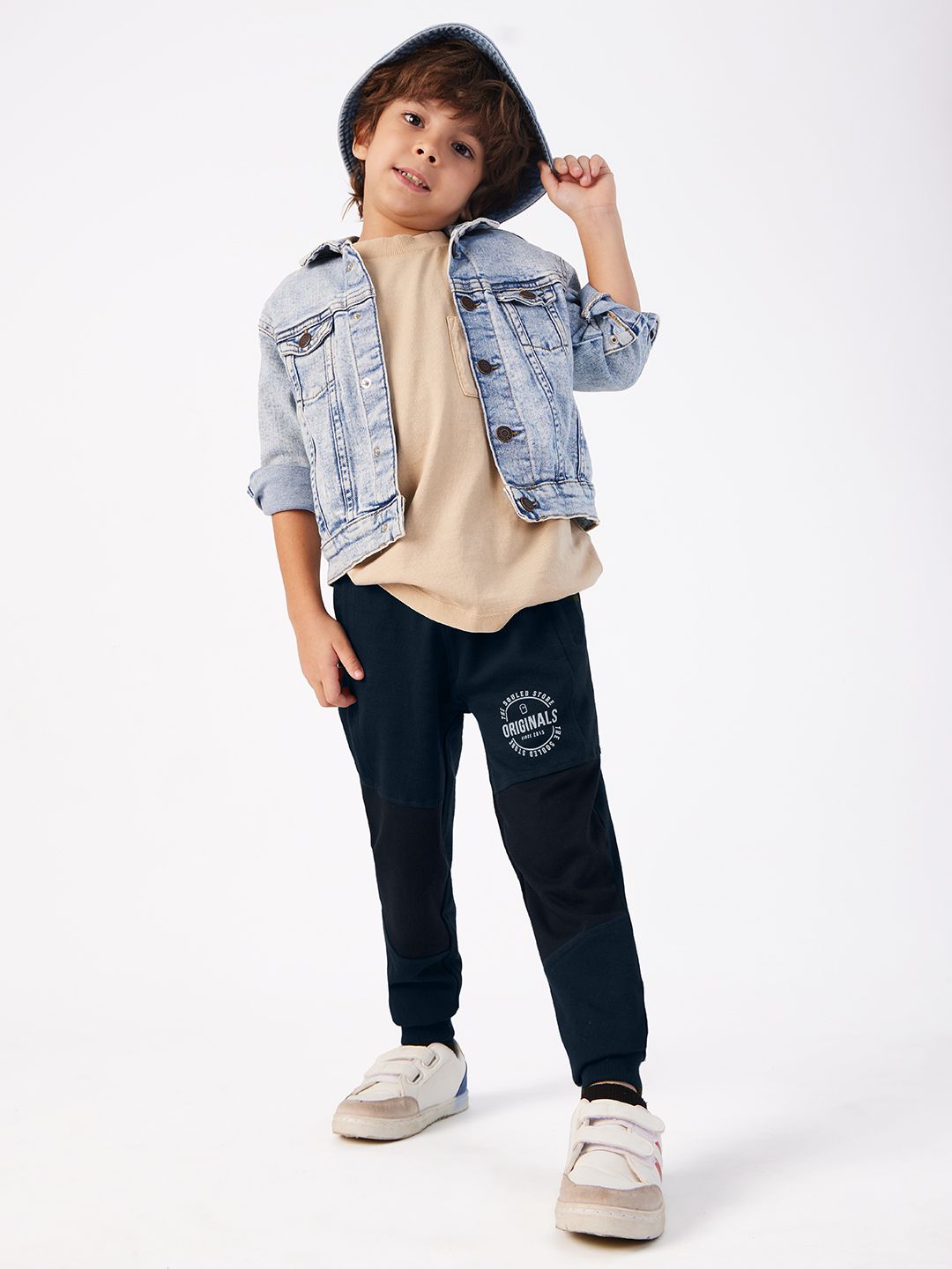 Solids: Navy Boys Cotton Joggers (2-8 Yrs)