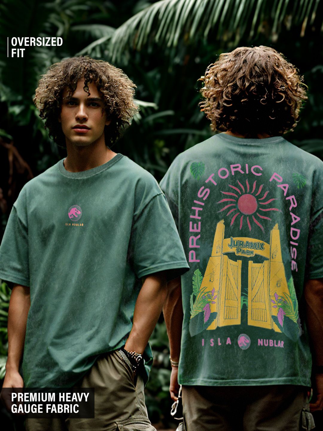 Jurassic Park: Prehistoric Paradise (Vintage Wash) Oversized T-Shirts