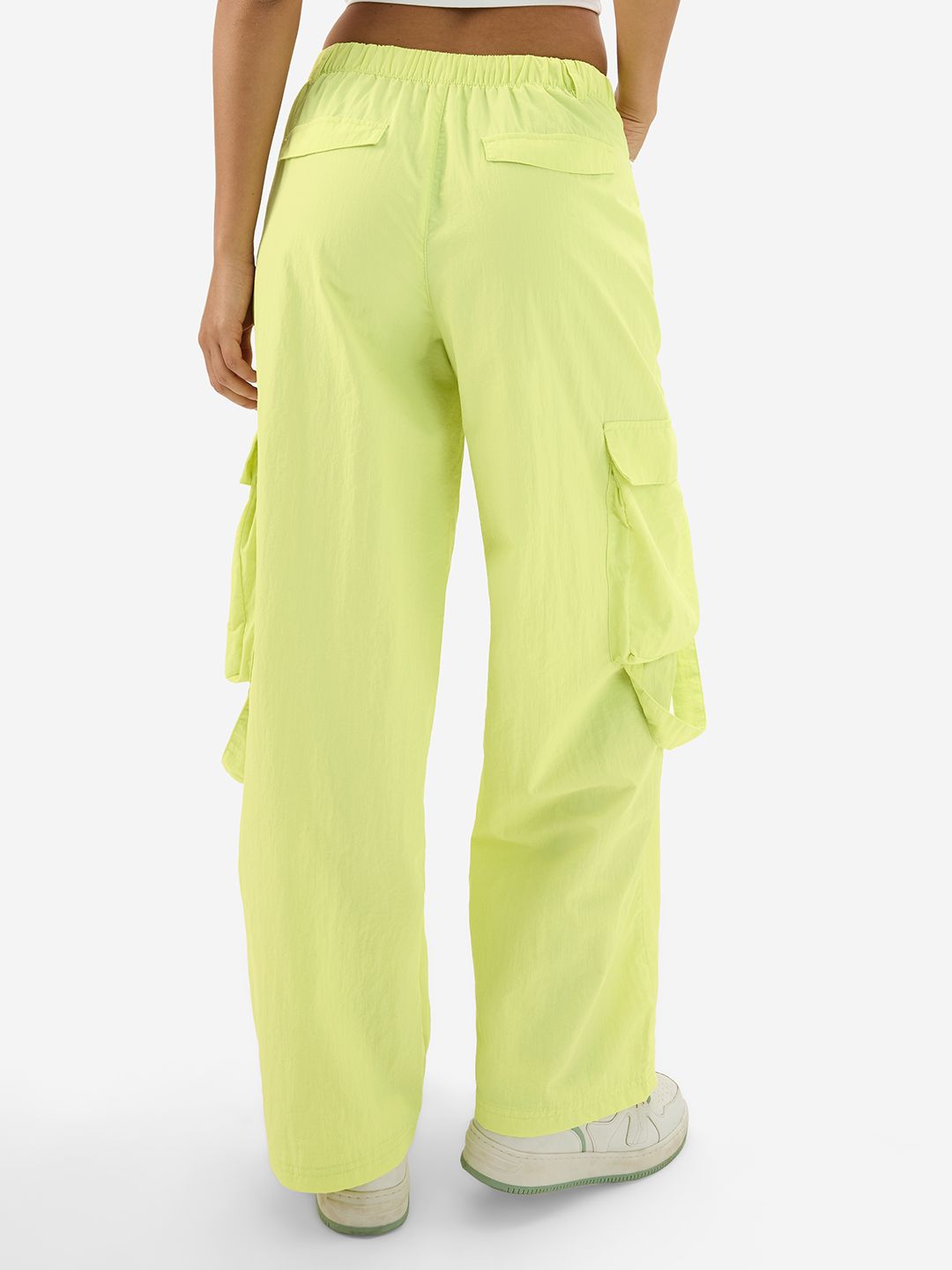 Parachute Pants: Lime Women Straight Pants