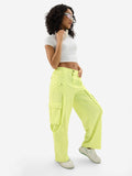 Parachute Pants: Lime Women Straight Pants