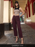 Carrot Fit Pant: Plum Women Fashion Pants