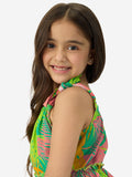 TSS Originals: Hawaiian Leaves Girls Cotton Dresses (2-8 Yrs)