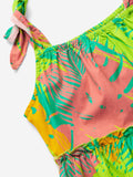 TSS Originals: Hawaiian Leaves Girls Cotton Dresses (2-8 Yrs)