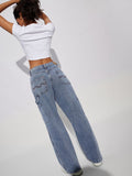 Baggy-Fit Denim: Stellar Blue Women Baggy Denims
