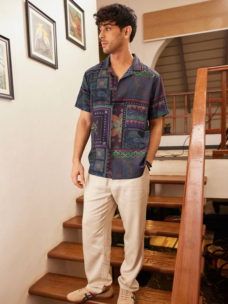 TSS Originals: Dark Paisley Half Sleeve Shirts