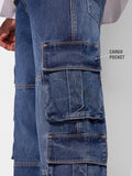 Denim: Blue Wash (Baggy Fit) Men Cargo Jeans