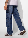 Denim: Blue Wash (Baggy Fit) Men Cargo Jeans