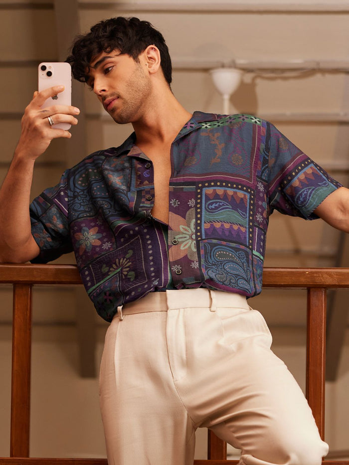 TSS Originals: Dark Paisley Half Sleeve Shirts