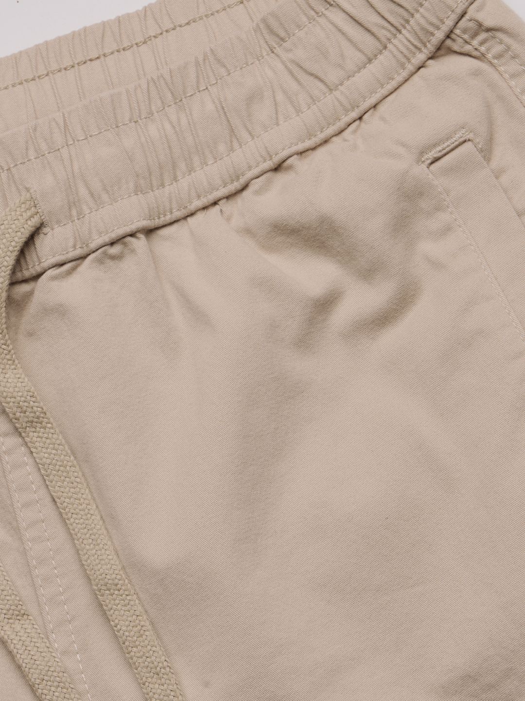 Solids: Beige Men Cargo Shorts