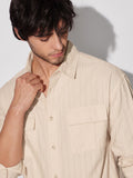 Solids: Rich Cream Men Utility Shirts