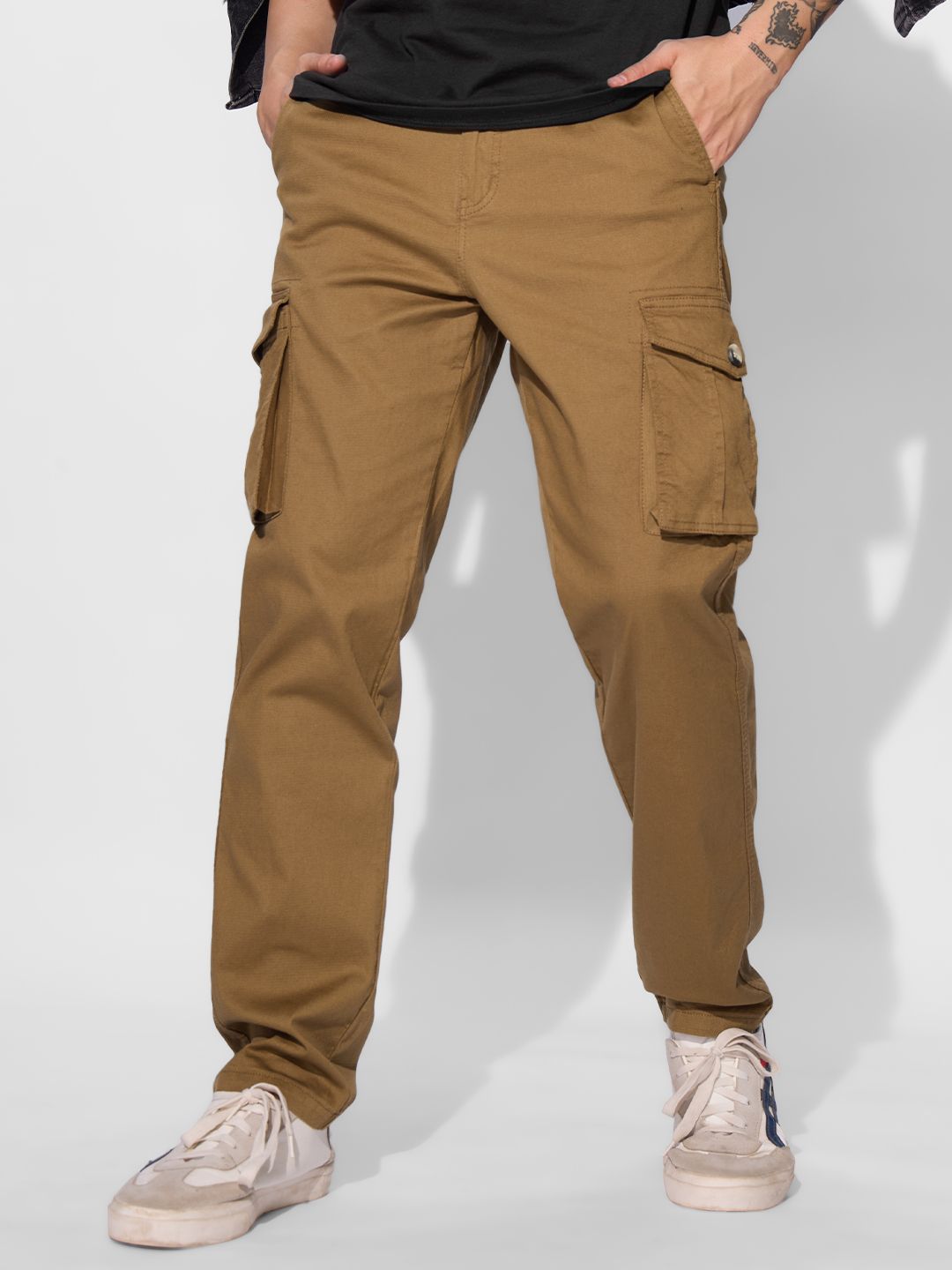 Solids: Rust Men Cargo Pants