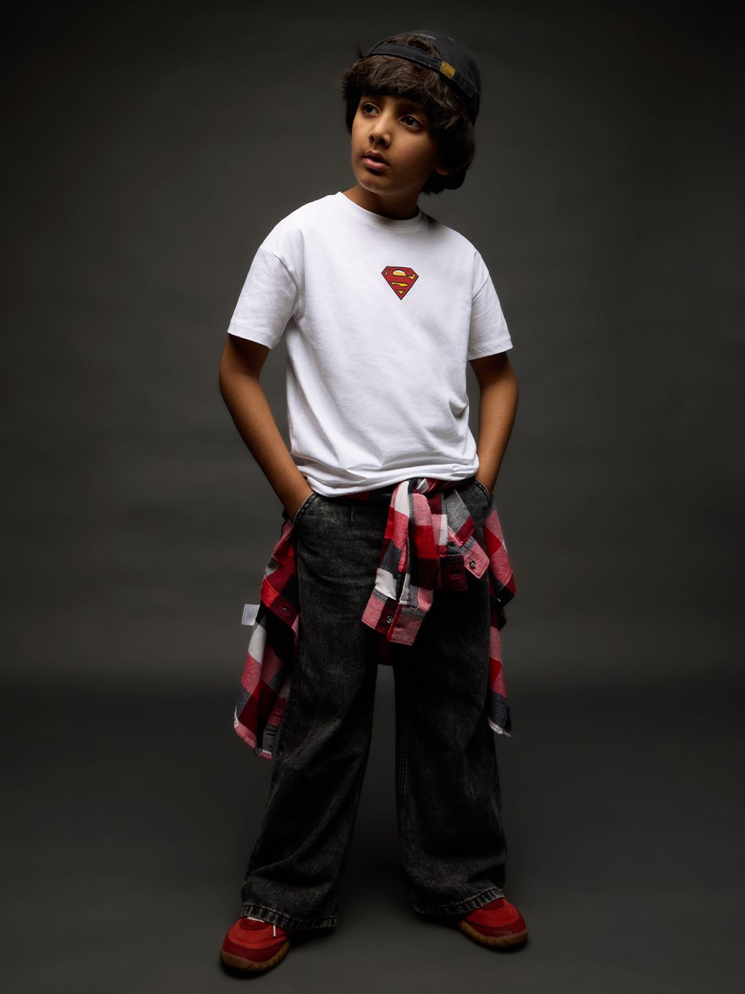 Superman: The Hero With A Job Boys Cotton Oversized T-Shirts (2-8 Yrs)