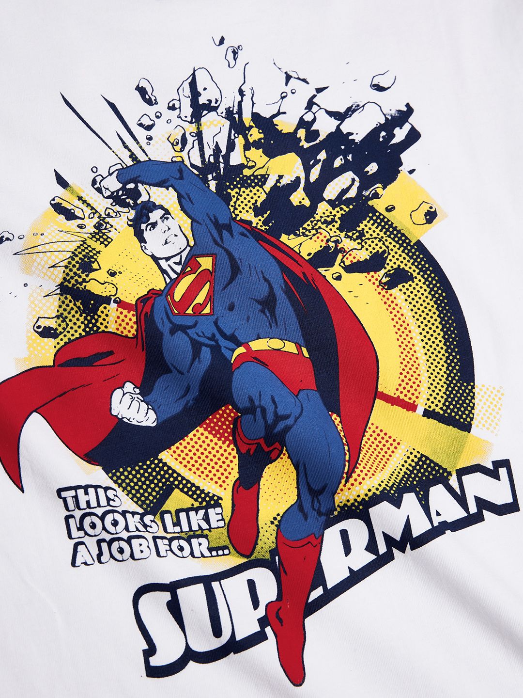 Superman: The Hero With A Job Boys Cotton Oversized T-Shirts (2-8 Yrs)