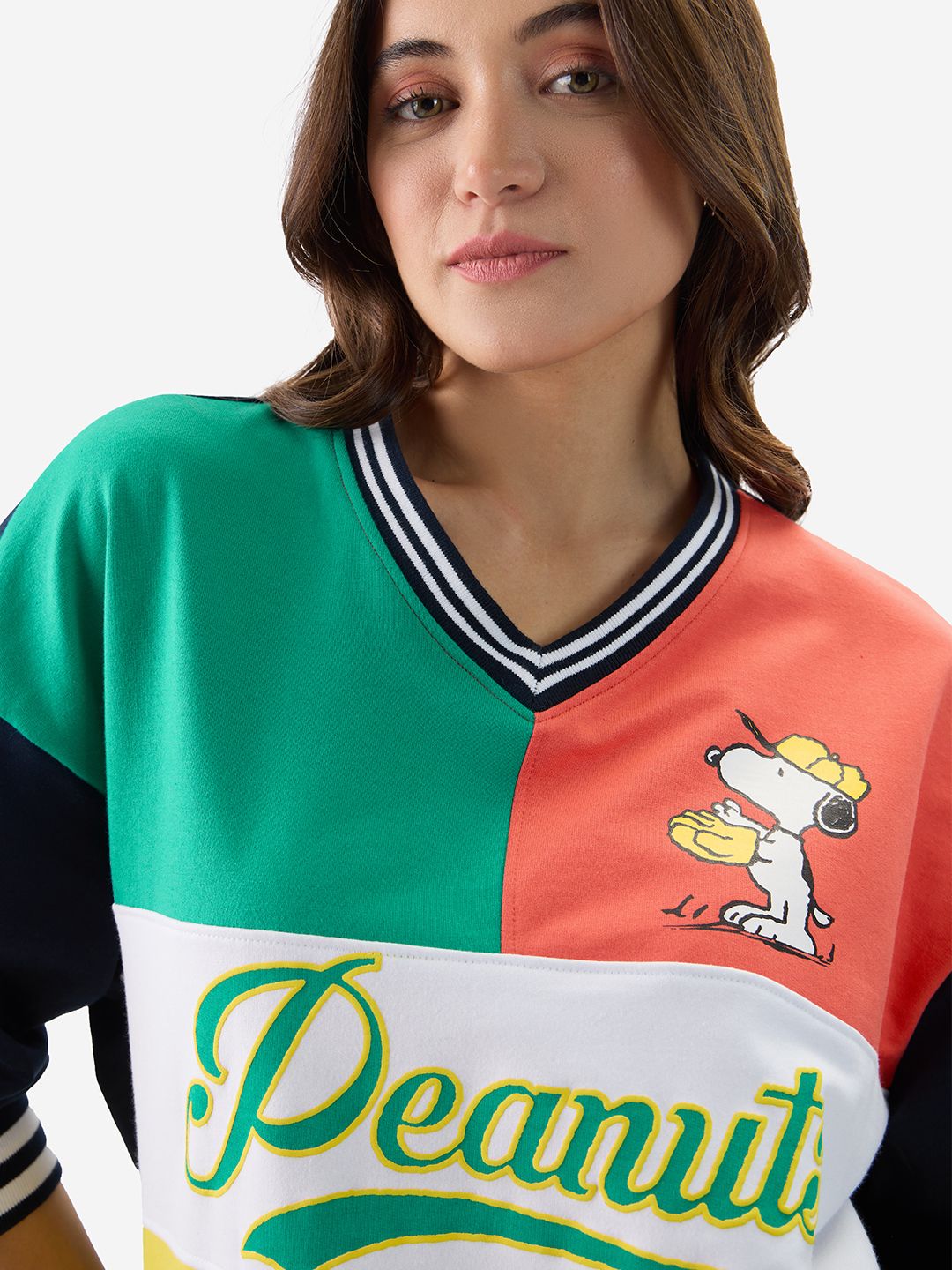Peanuts: Baseball Women Oversized Sweatshirts